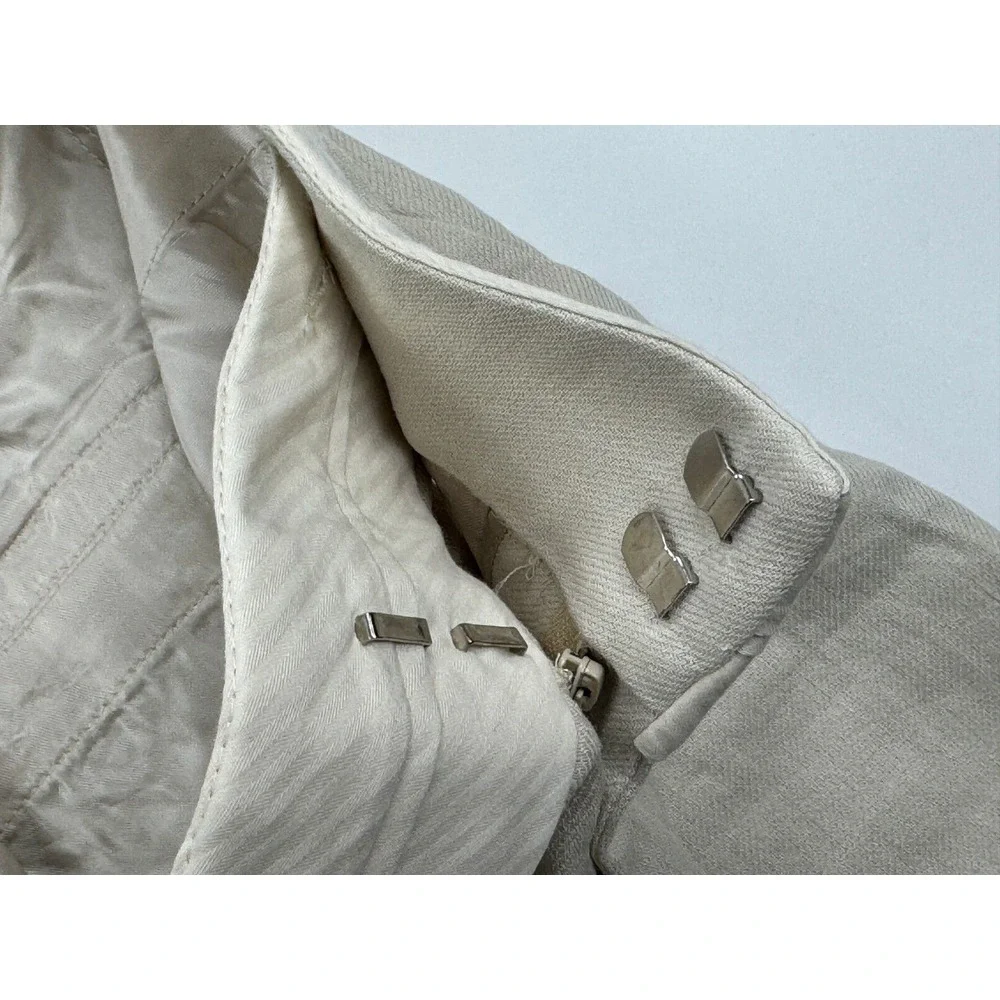 Zara Contrast Waist Linen Blend Pants Blogger favorite Women XS NEW‎ Zip Closure